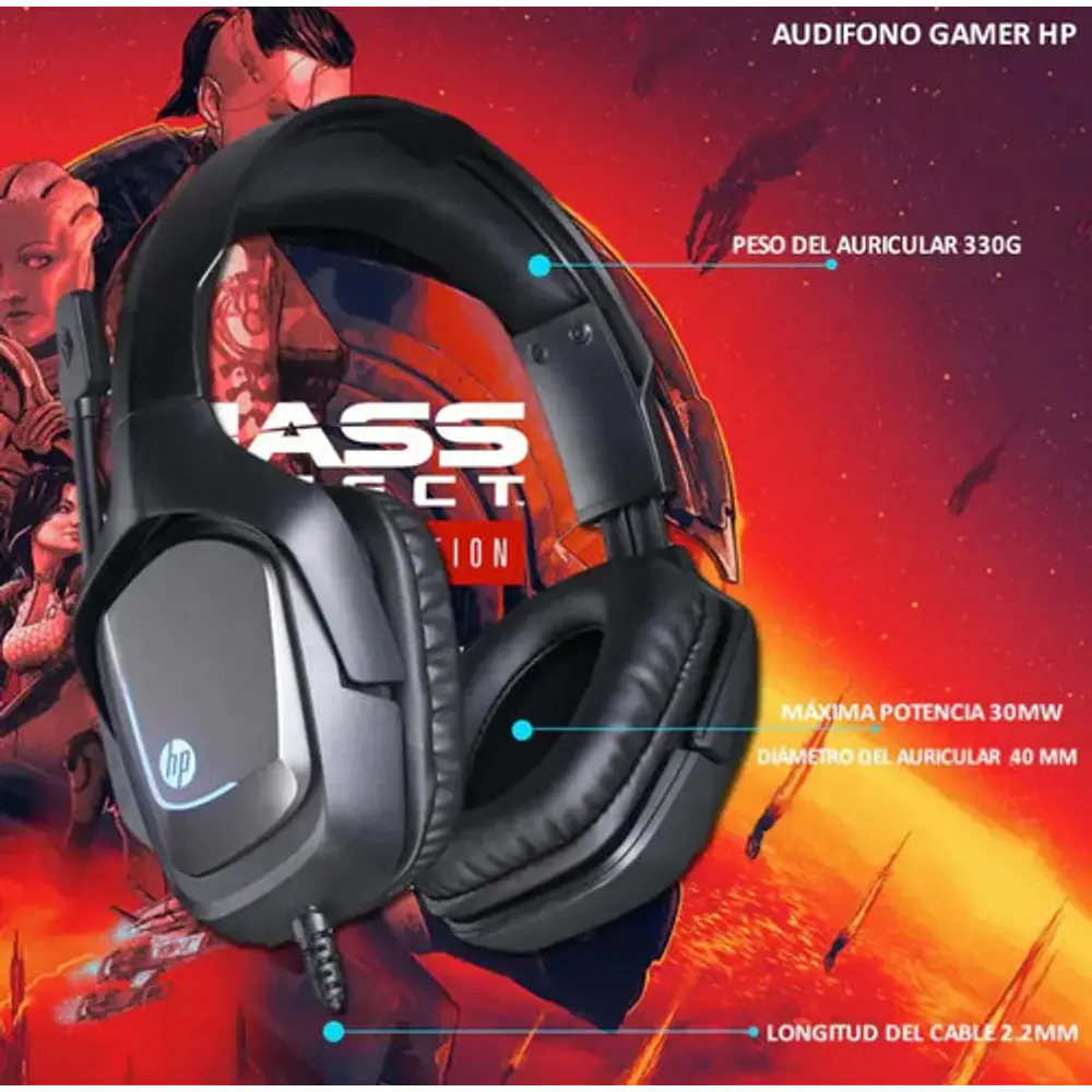 Audífonos con Micrófono Gaming Hp H220 Negro HP