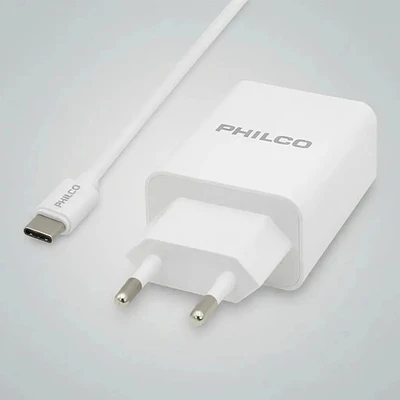 Cargador de celular 2.1 Doble Usb /cable Tipo C Philco 