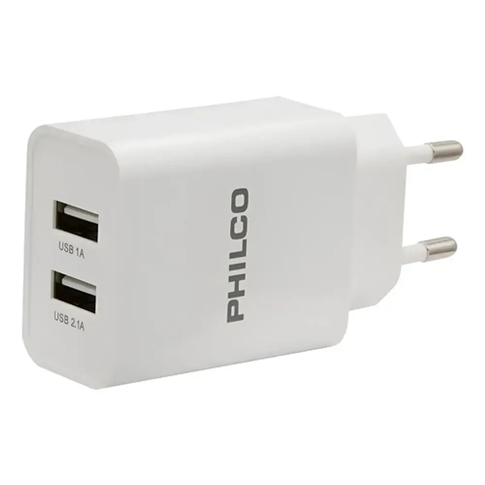Cargador de celular 2.1 Doble Usb /cable Tipo C Philco 