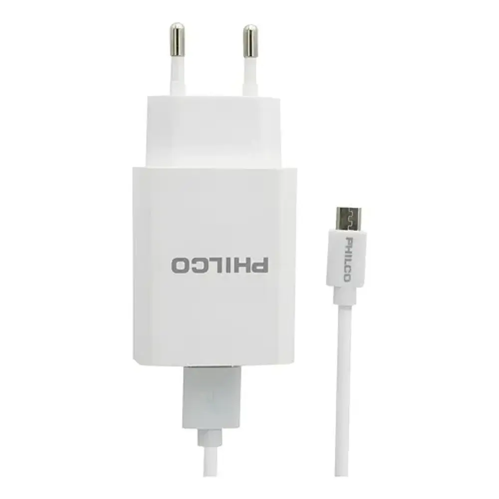 Cargador de celular 2.1 Doble Usb /cable Tipo C Philco 