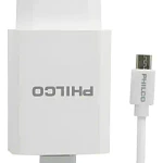 Cargador de celular 2.1 Doble Usb /cable Tipo C Philco 