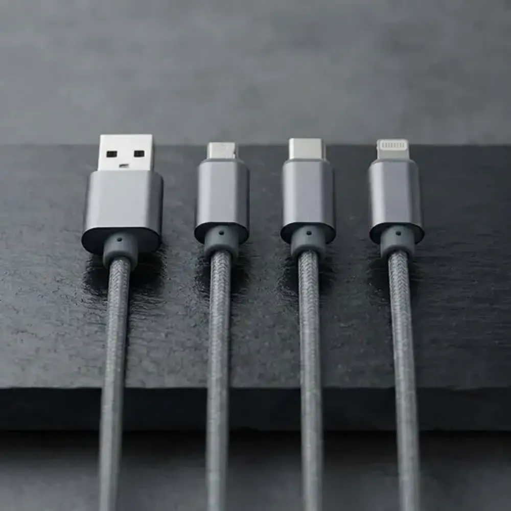 Cable de carga Rapida Philco 3 En 1 Color Gris Plateado