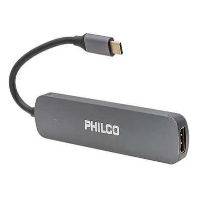 Adaptador multipuerto Usb-c Fj Plateado Philco