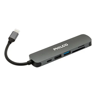Adaptador multipuerto Usb-c Fj Plateado Philco