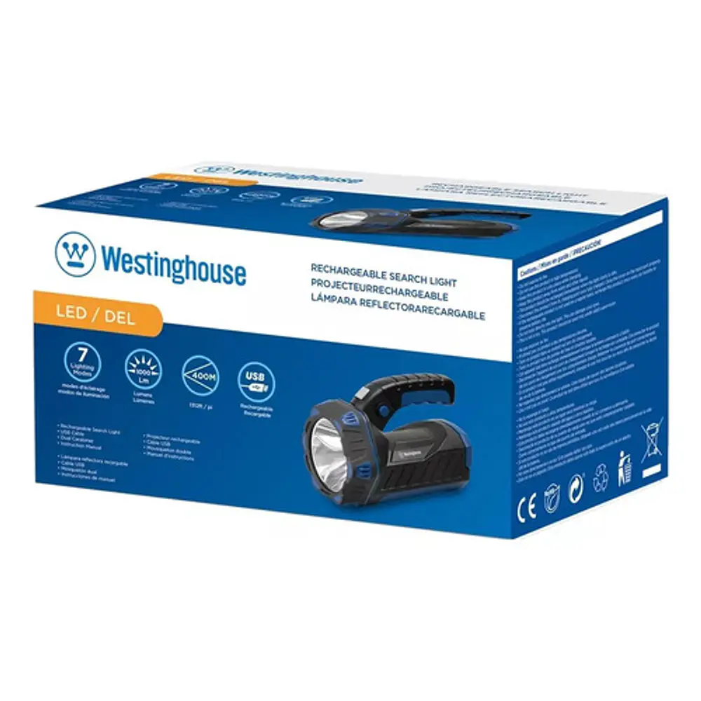 Linterna Foco Recargable 1000 Lm Negro Wf227cb Westinghouse 