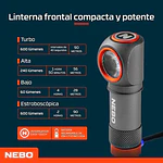 Linterna Frontal Recargable Einstein 600+ Lúmenes Nebo