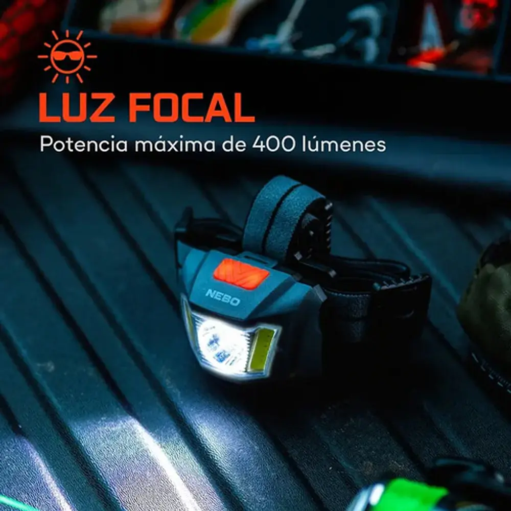 Linterna Frontal Pilas/recargable Einstein Duo 400 Lúmenes Nebo