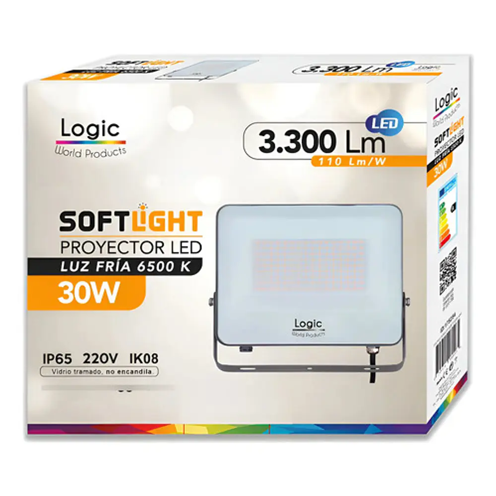 Foco Proyector Led Softlight 30w 6500k 3300 Lumenes Logic