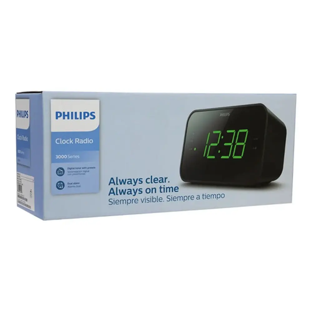 Radio Reloj Despertador Negro Philips