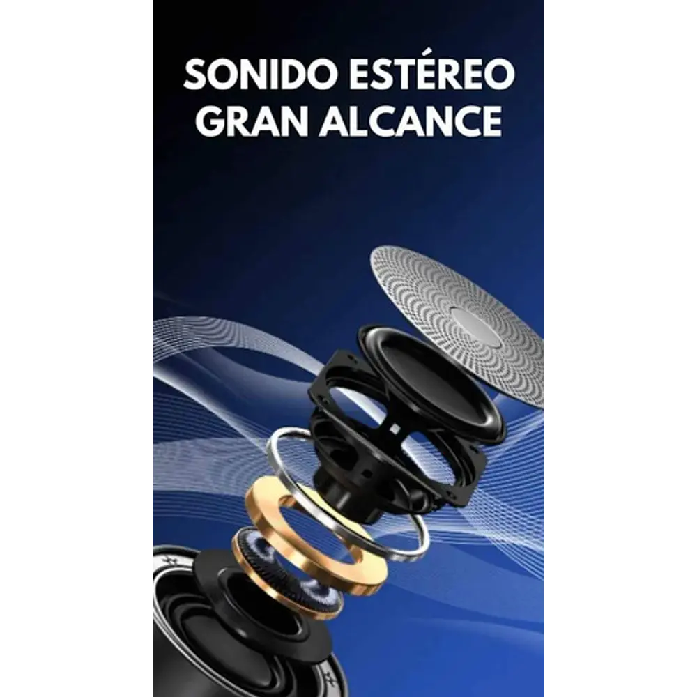 Parlante Redondo portátil K3 Pro Think Plus Bluetooth 5.0 Gris