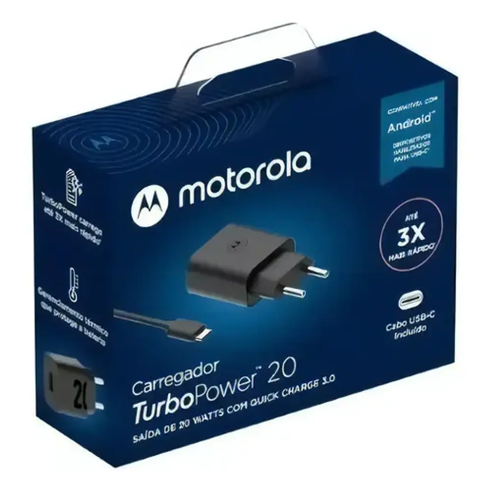 Cargador Turbo One 20w Negro Motorola