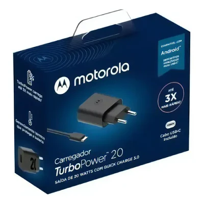 Cargador Turbo One 20w Negro Motorola