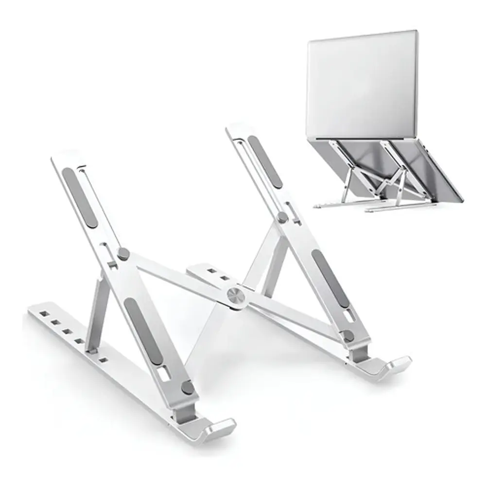 Soporte Ajustable de Aluminio 6 Posiciones Notebook Gris