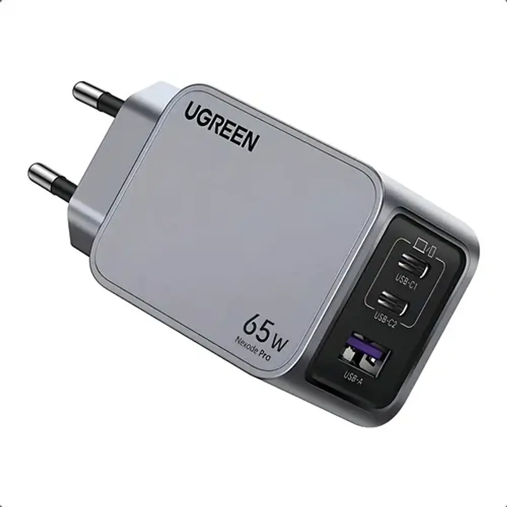 Cargador Ultra Rápido 3 En 1 Nexode Pro Gan 65w Green