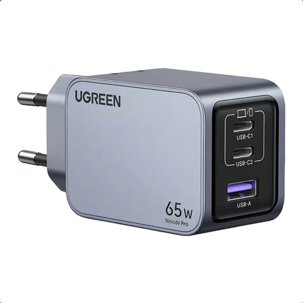 Cargador Ultra Rápido 3 En 1 Nexode Pro Gan 65w Green