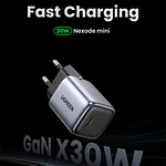 Cargador Mini Usb-c 30w Nexode Gan Tech Pd Gris Ugreen