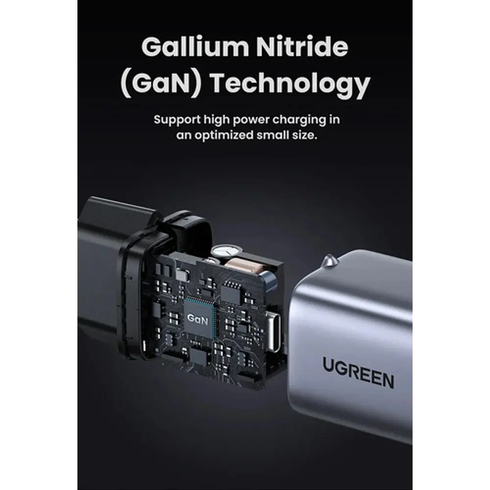 Cargador Mini Usb-c 30w Nexode Gan Tech Pd Gris Ugreen