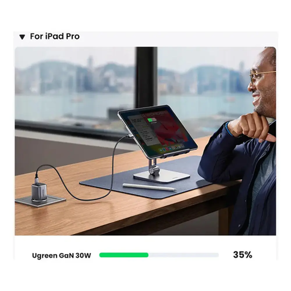 Cargador Mini Usb-c 30w Nexode Gan Tech Pd Gris Ugreen