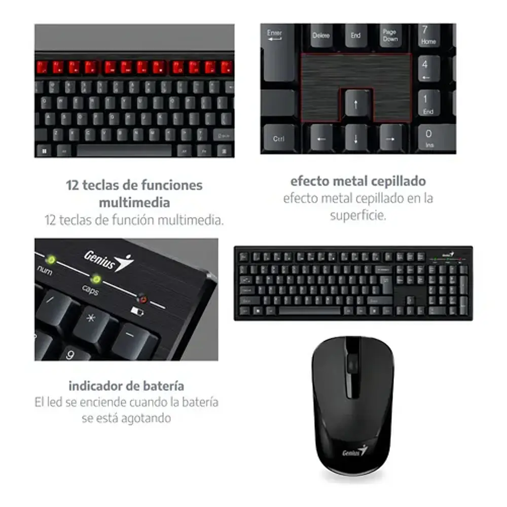 Combo Teclado y Mouse Inalámbrico Km-8101 Genius