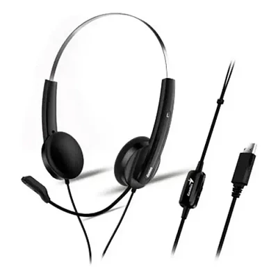 Diadema Audifono Balaca Microfono Call Center Genius Hs-220u Negro