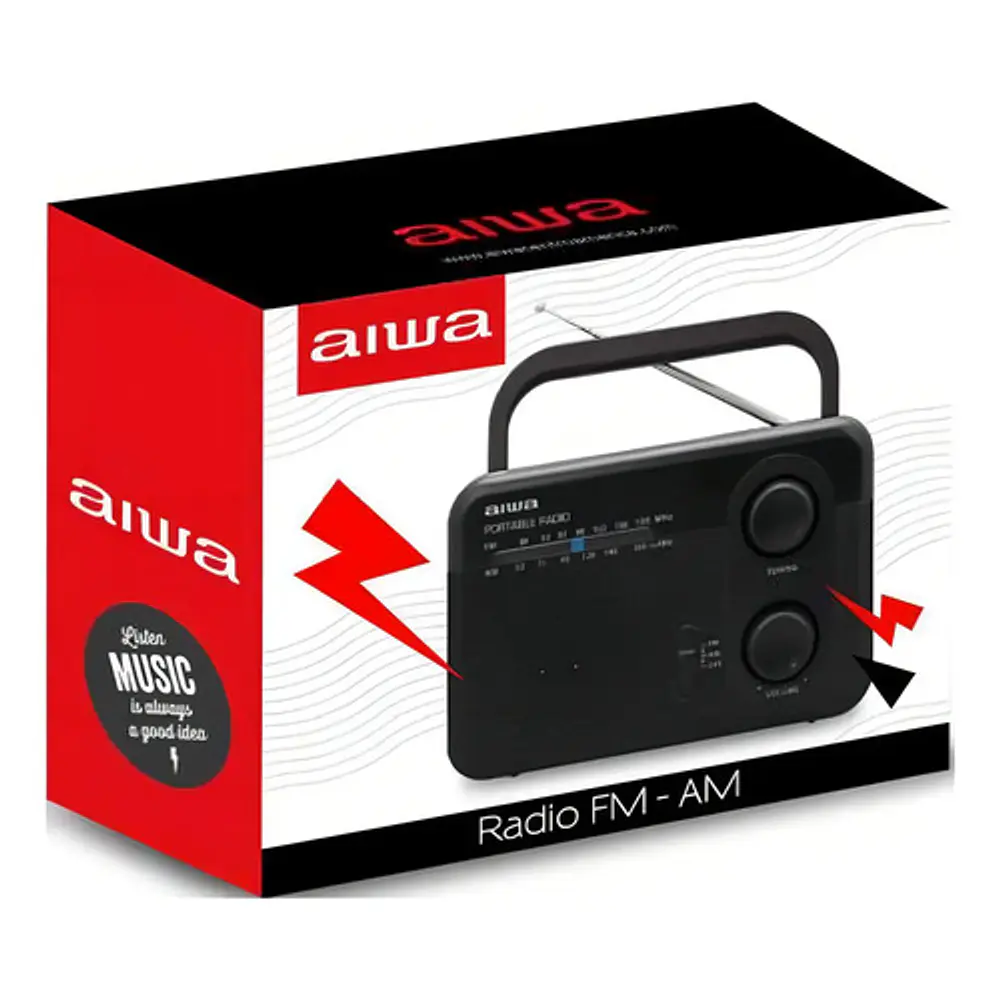 Radio Fm Aiwa Awfml4 Awfml4 Analógico Portátil Color Negro