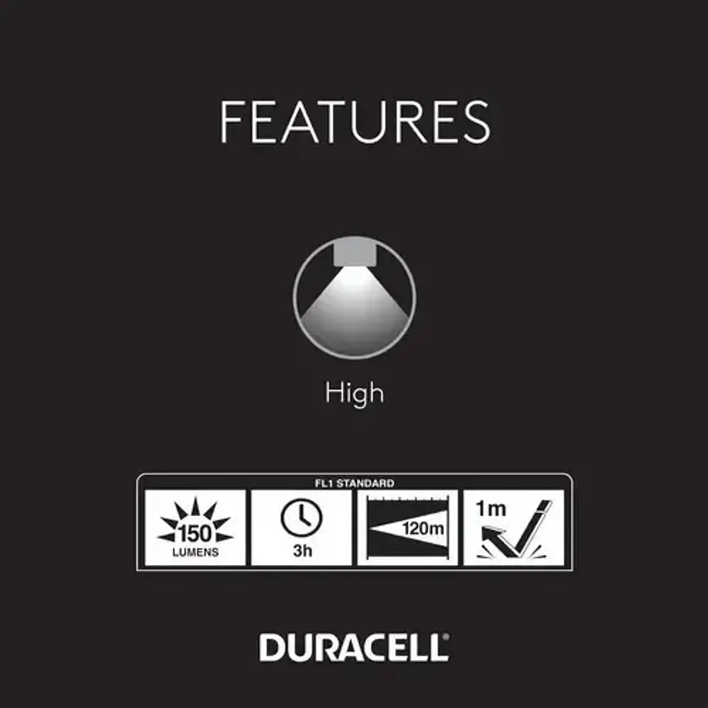 Linterna Duracell 150 L Aluminio 2aa Duracell