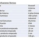 Linterna Duracell 150 L Aluminio 2aa Duracell