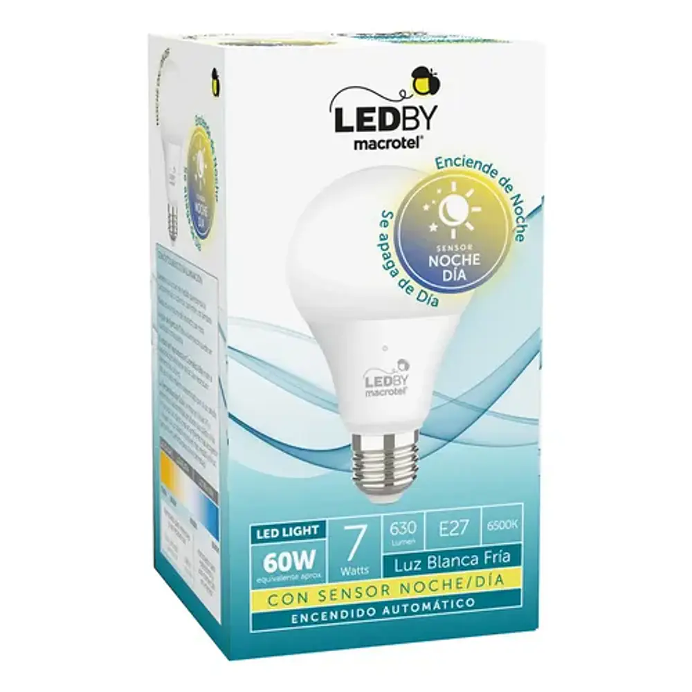 Ampolleta Led A60 Con Sensor De Luz 7w