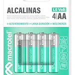 Pilas Alcalinas AA 4 Unidades Blister 1.5v Macrotel