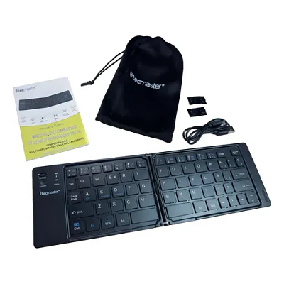 Mini Teclado Bluetooth Plegable Recargable Tecmaster Negro 