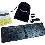 Mini Teclado Bluetooth Plegable Recargable Tecmaster Negro 
