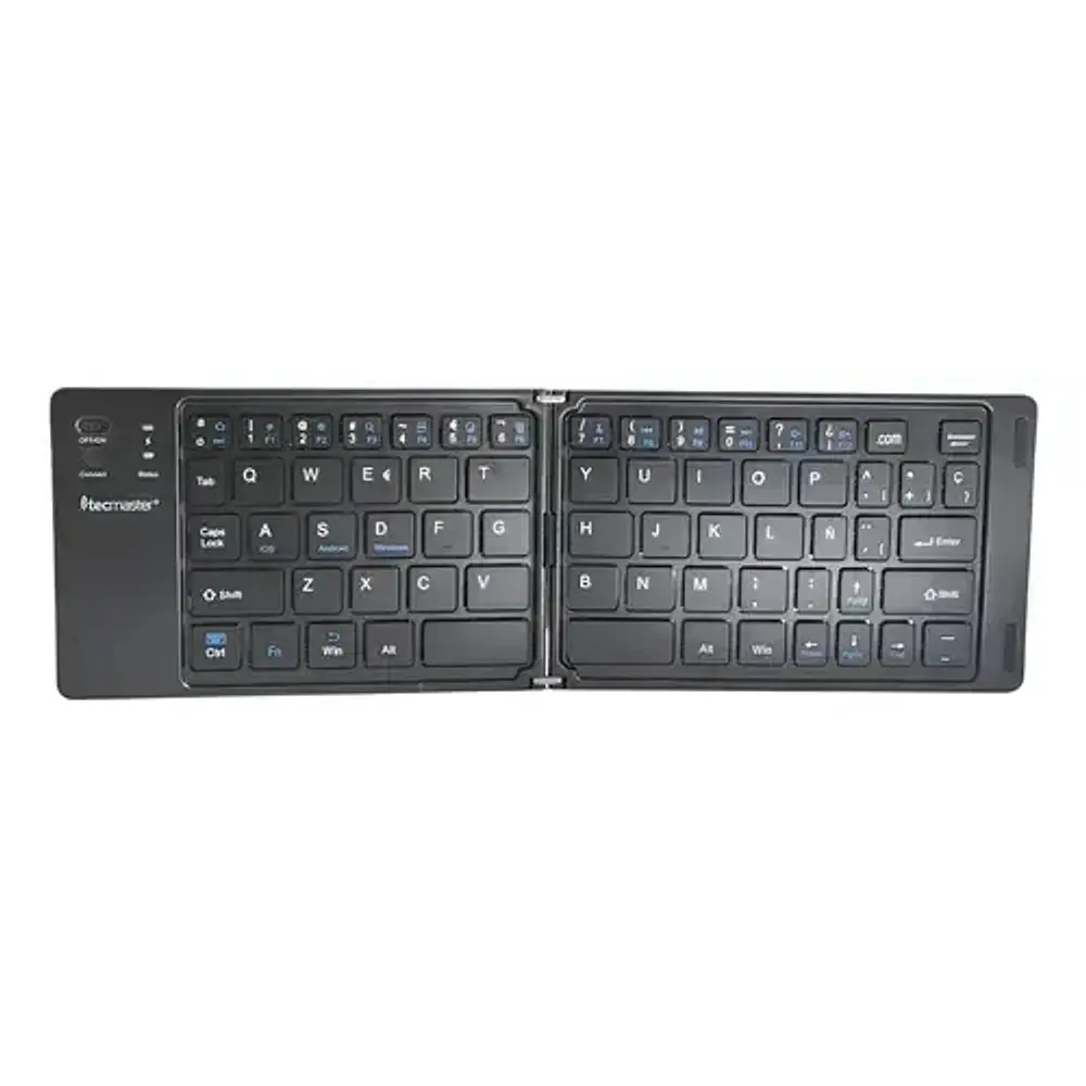 Mini Teclado Bluetooth Plegable Recargable Tecmaster Negro 