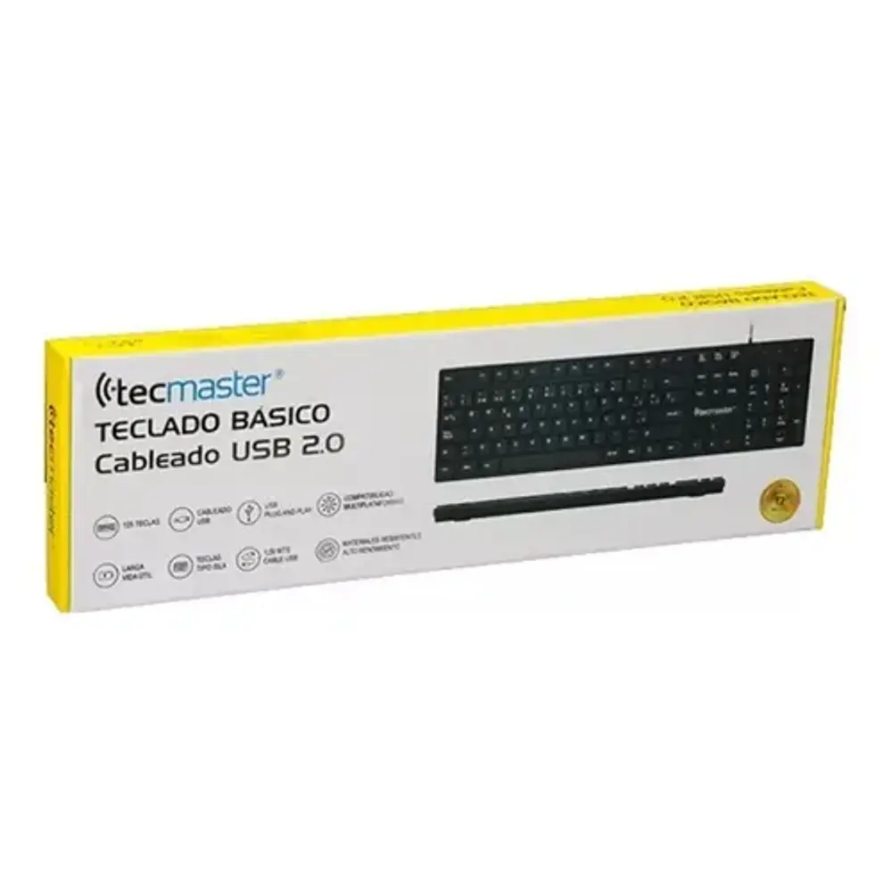 Teclado Básico Tecmaster Cableado Usb Negro Tm-100513 