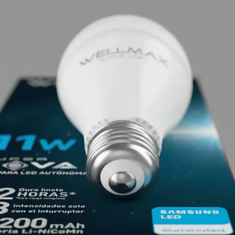 Ampolleta Emergencia Super Nova Led 11w Wellmax E27 Luz Fría 6500k 1100lm Blanco Frío