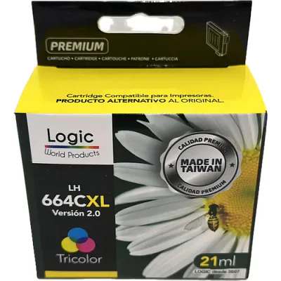 Cartucho Tinta Alternativo Tricolor Logic 664cxl V2.0 21ml