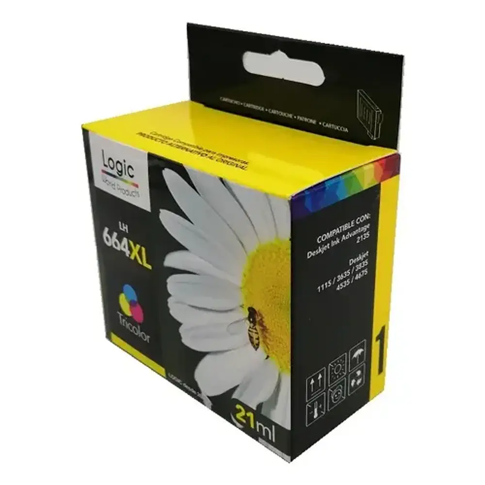 Cartucho Tinta Alternativo Tricolor Logic 664cxl V2.0 21ml