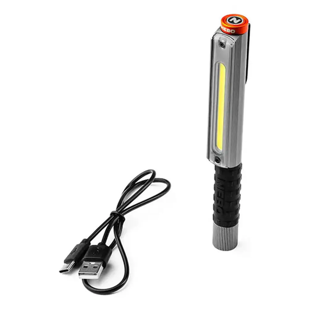 Linterna Work Recargable/pilas Nebo Lil Larry 500 Lum Flex Blanco Gris