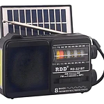 Radio Portátil Solar Am/fm/sw 15w Bluetooth Con Linterna Bk Negro