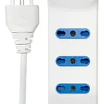 Alargador 3 Mts 6 Posiciones Con Protección Sobre Voltaje Color Blanco