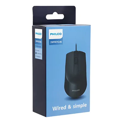 Mouse Philco Con Cable Usb Óptico Negro