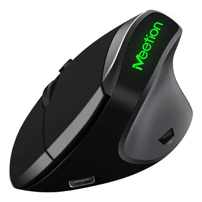 Mouse Vertical Ergonómico Inalámbrico Meetion R390 3200dpi Negro