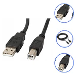 Cable Usb 2.0 Para Impresora Y Scanner A-b 1.5 Metros Color Azul Negro