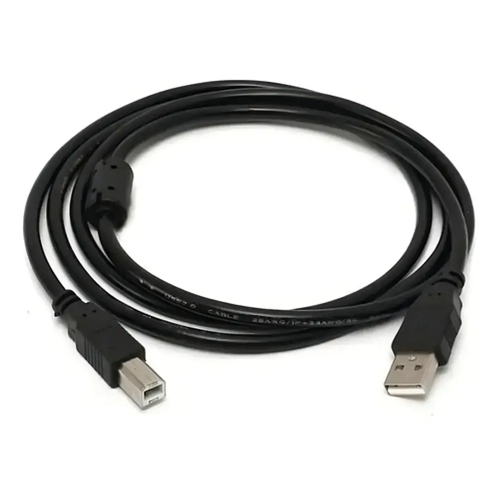 Cable Usb 2.0 Para Impresora Y Scanner A-b 1.5 Metros Color Azul Negro