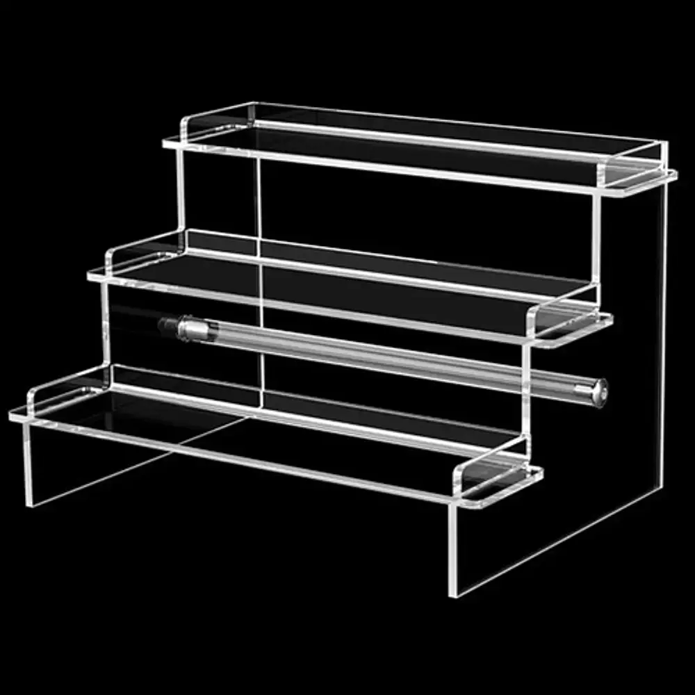 Repisa Acrílica 3 Escalones 30cm Transparente