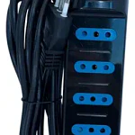 Alargador Eléctrico 6pos 3mt Switch Tm-800100bk Tecmaster Negro