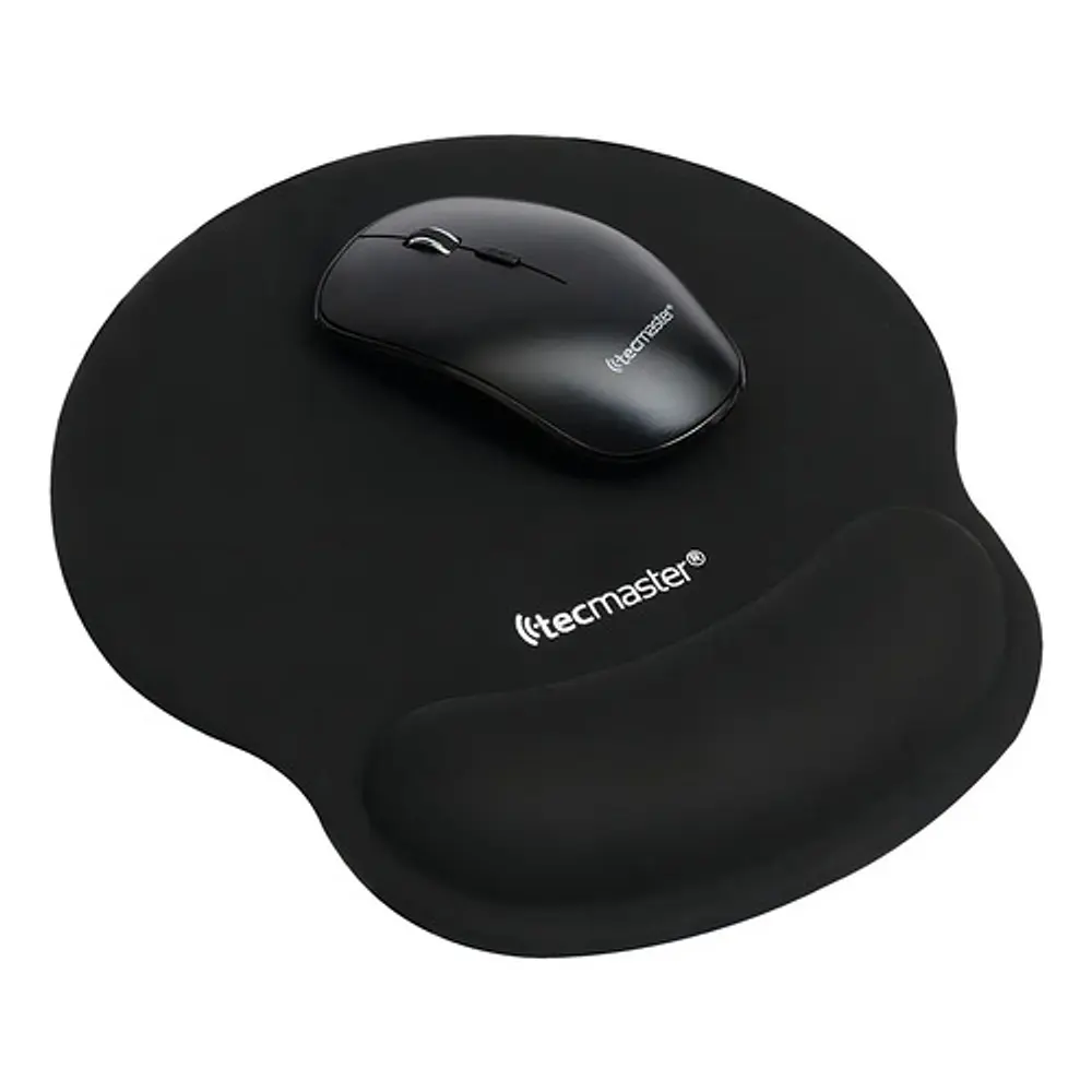 Mousepad Tecmaster Negro Antideslizante Con Apoya Muñeca Tm-100557