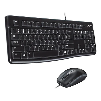 Kit De Teclado Y Mouse Logitech Mk120 Español Latinoamericano De Color Negro