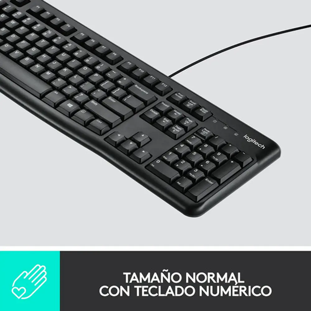 Kit De Teclado Y Mouse Logitech Mk120 Español Latinoamericano De Color Negro