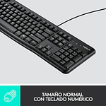 Kit De Teclado Y Mouse Logitech Mk120 Español Latinoamericano De Color Negro