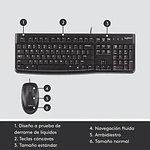 Kit De Teclado Y Mouse Logitech Mk120 Español Latinoamericano De Color Negro